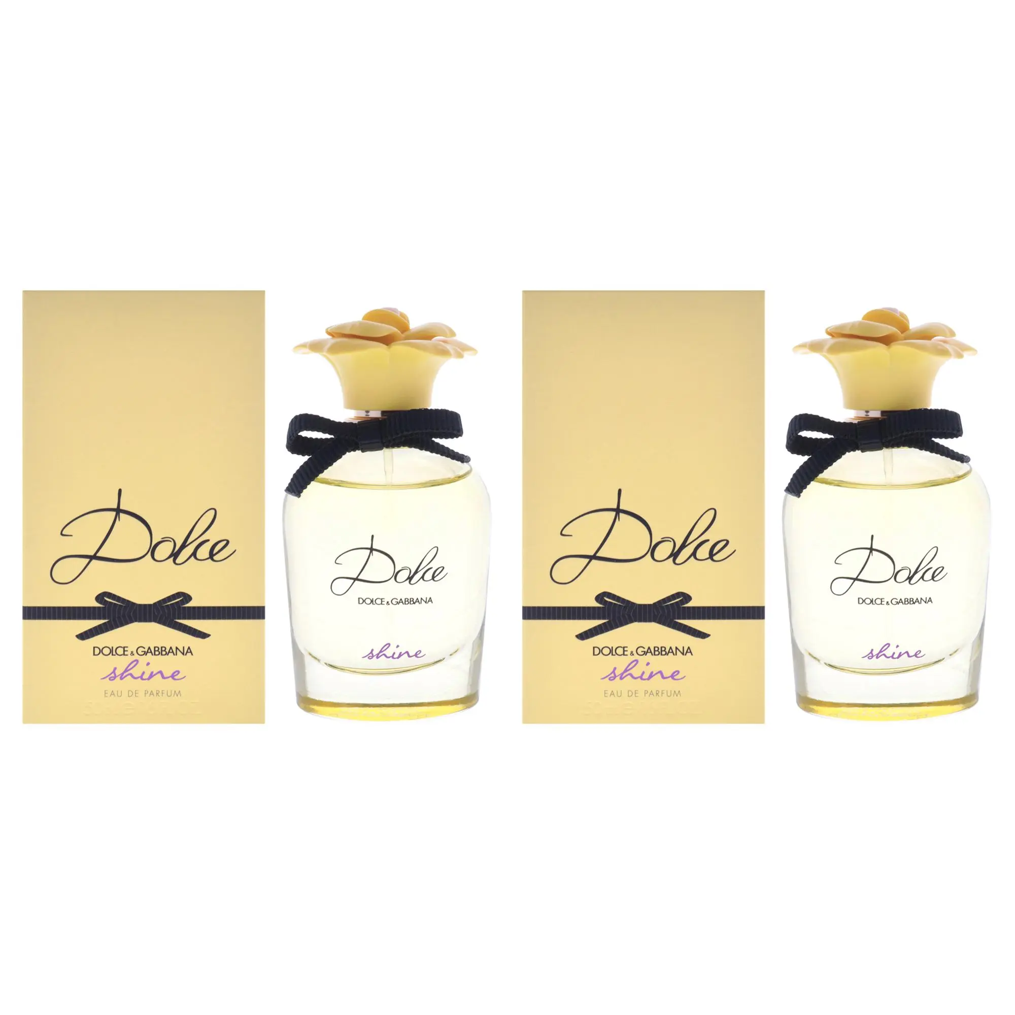 DOLCE & GABBANA Dolce Shine Eau de Parfum for Women, Elegant Fragrance 2-Piece Set Pack, 1.6 fl oz Bottles, Edp Spray