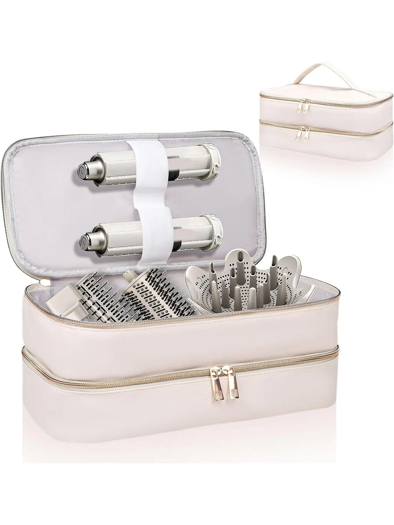 Portable Travel Case for Hair Dryer & Styling Tools, Double Layer Storage Space for Hair Accessories, Ideal Organizer for Revlon Styler, Durable and F