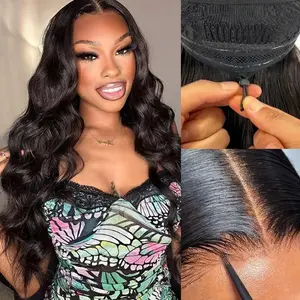 [Drawstring Glueless Wig] Leniku 180 Density Easy To Wear 13x6 Body Wave Drawstring Glueless Wig Pre Plucked Pre Cut 13x4 Glueless Wig For Black Women