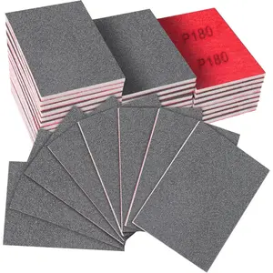 32-Pack 3x4 Inch 180 Grit Hook & Loop Sanding Sponges - Wet/Dry  Pads for Heavy-Duty Rough Sanding on Metal,  & Automotive