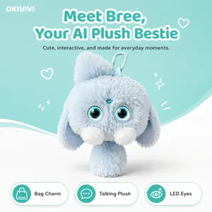 OKIVIVI Bree AI Companion Plush Toy,AI Plush Figure Toys,Your First AI Bestie, Interactive Talking Stuffed Animal Bag Charm, Cute Everyday Purse Accessory, Gift for Teens, Women & Adults ,Support English & Spanish
