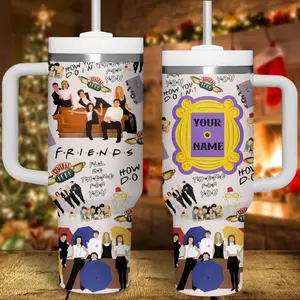 Friends TV Series 40oz Tumbler With Handle, Movie Tumbler, Friends Series Movie Gift