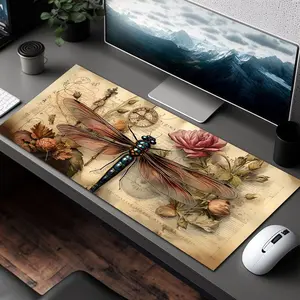 Dragonfly Desk Decor, Cute Desk Mat, Aesthetic Mousepad, Lofi Desk Mat, Long Computer Mat, Keyboard Pad, Laptop Mat, XL XXL Big