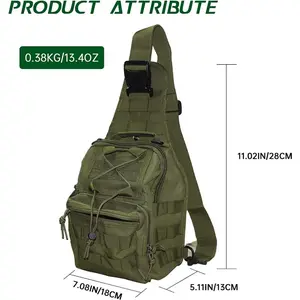 Fishing Tackle Backpack with Rod Holder, Waterproof Gear Sling Bag, Ideal for Fishing, Hunting, Travel, Hiking