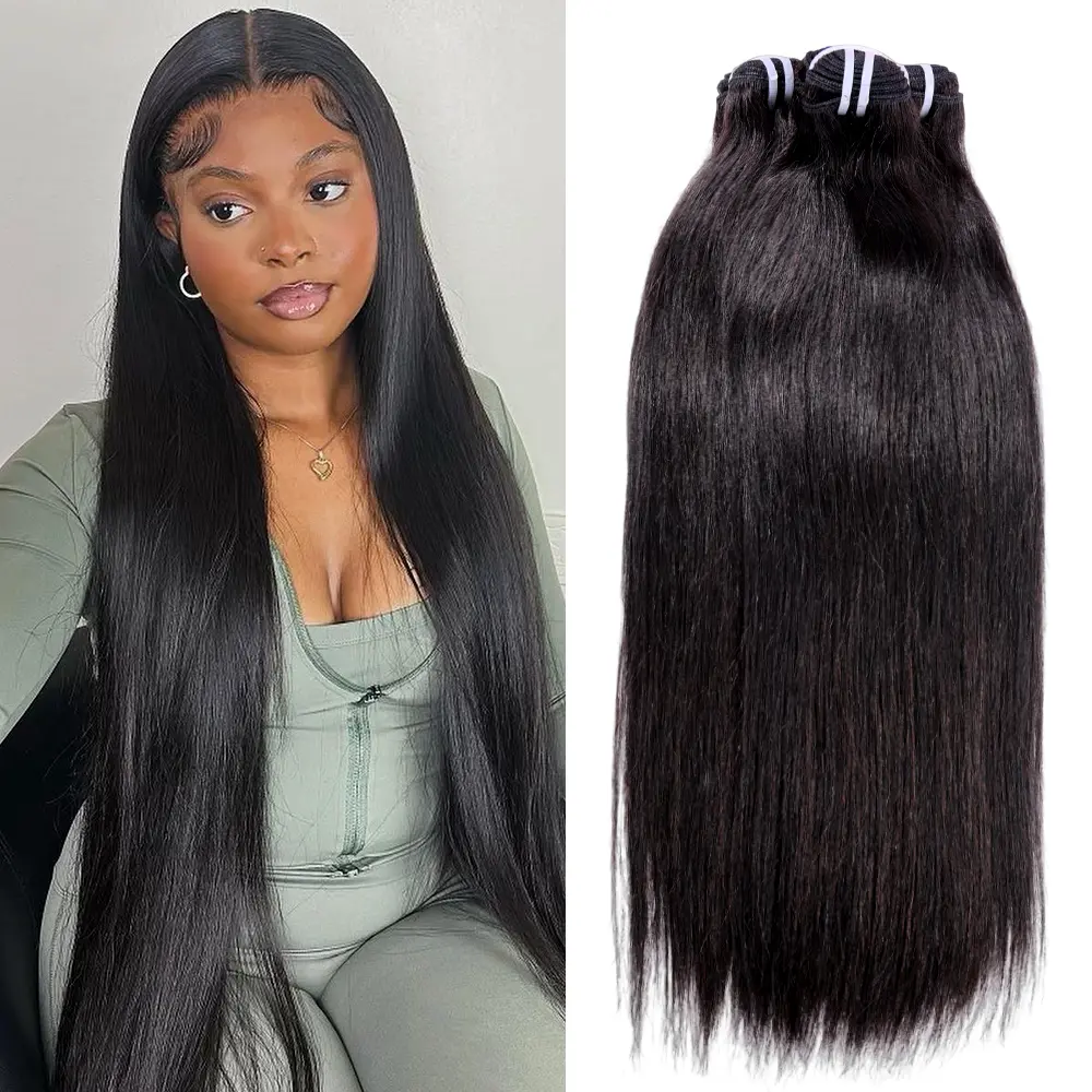 Msgem Hair Brazilian Straight Human Hair Bundles 16A Grade 100% Human Hair Natural Color 3 Bundles or 4 Bundles With Closure 5X5 Lace Straight CLosure Silky & Smooth No Chemical #Dealsforyoudays