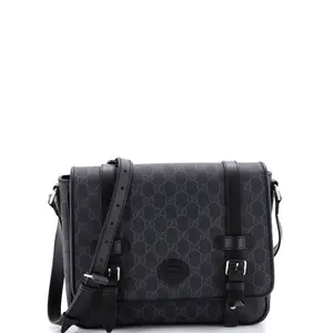 Pre-owned GUCCI material Messenger Bags Interlocking G Patch Messenger Bag GG Coated Canvas with Leather Medium by Rebag