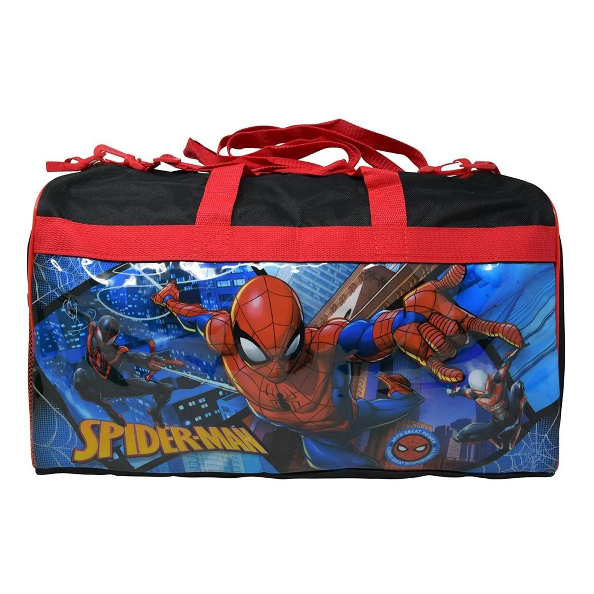 Marvel Spider-Man PVC Printed Panel Duffle Bag - Collectible Storage Carrying Bag for Enthusiasts, Daily Travel & Traveling Carry Option, Carry Bag