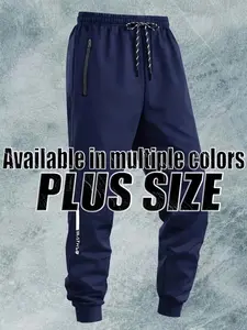 Men's Plus Size Sporty Trousers, Ice Feel Quick-Dry, Loose-Fit, Breathable, Ideal for Sports, Outdoor, Daily Wear, Gift Option