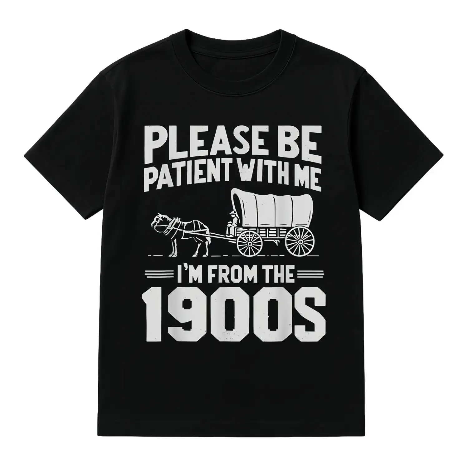 Men's Fitted Round Neck (Crew Neck) Short-Sleeve Funny Over the Hill Graphic T-Shirt - Lightweight Casual Cotton Top, Machine Washable Patience Joke Ideal Golf Gift