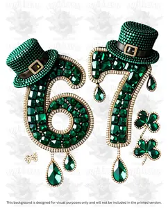 St. Patrick's Day Rhinestone Six Seven 67 #9 DTF Transfer