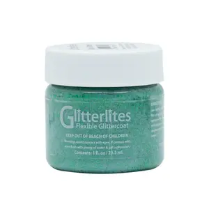 Angelus Glitterlites Paint - Kelly Green, Flexible Glitter Paint, Will Not Crack Or Flake Off