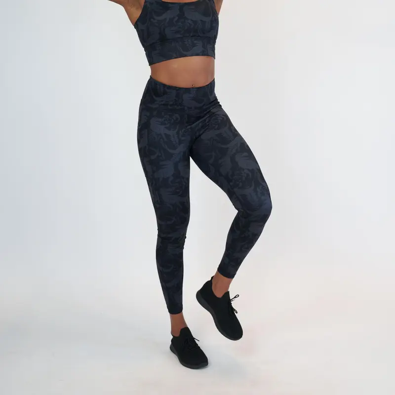 CVG T-Flex Women's Fitted High-Waisted Athletic Leggings - 73% Polyester 27% Spandex, Athleisure Bottoms, Capri/Cropped/Full-Length, Pocket Design with Gussets, All-Season Stay-Put Fitness Activewear
