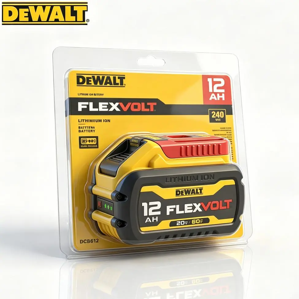 Original DEWALT MAX Flexvolt 12.0ah 20/60V DCB612 Lithium-Ion Battery Cordless Drill Battery DEWALT flexvolt 60V Battery Durable High-Capacity Lithium-ion Battery for Power Tools Li-ion Batteries for Heavy Duty work replacement flex-volt dcb609
