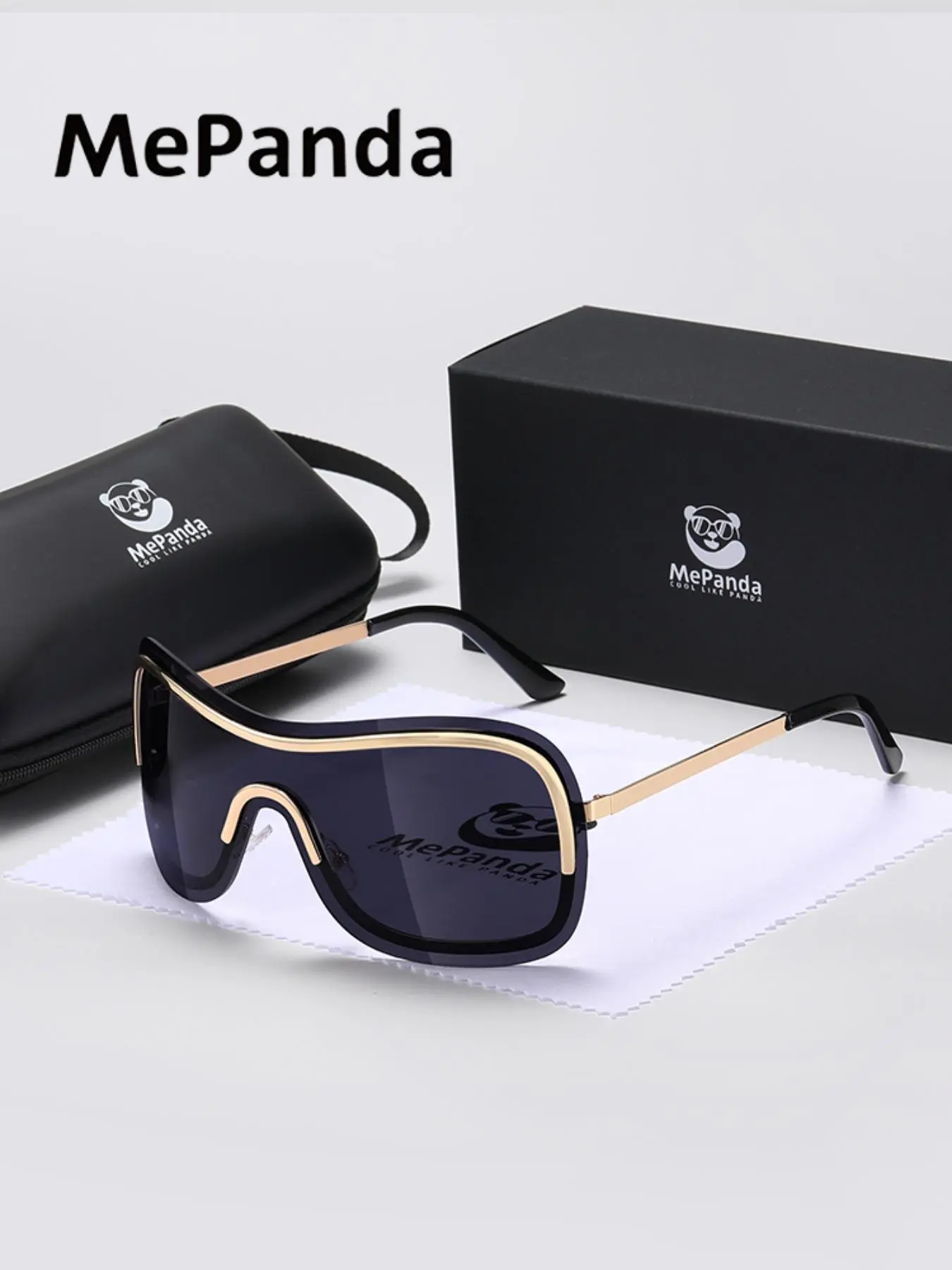 Unisex Street Style Wraparound Frame Sunglasses, Streetwear Sunglasses, Casual Stylish Glasses, Summer, All-match for Everyday Use, Hip Hop Accessories for Outdoor Activities, with Storage Case & Cloth