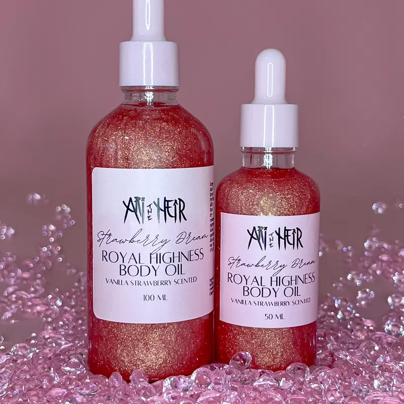 Strawberry Dream Shimmer Body Oil - Vanilla Strawberry scented