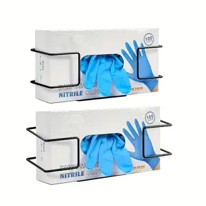 2pcs/set Metal Wall Mounted Glove Dispenser Holder, Durable Metal Construction, Space-Saving Design, Easy Installation & Use