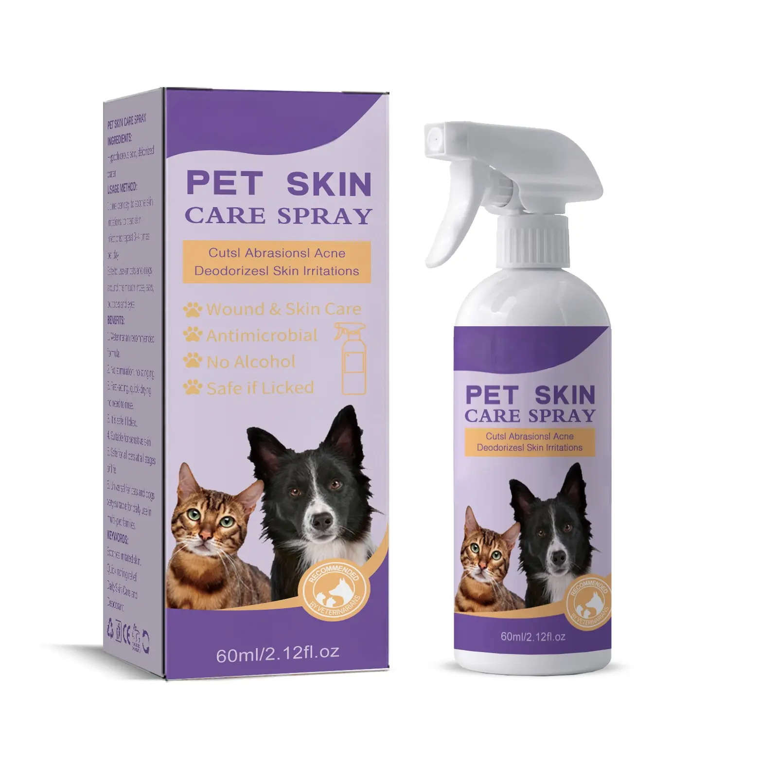 Hypochlorous Acid Pet Hair Cleaning Spray for Dogs & Cats - Deionized Water Formula, Anti-Fungal, Itch Reduction, Skin Relief, Local Inflammation Eliminator, Flea & Tick Healthcare Supply (36-Month Shelf Life, Use 2-3 Times a Day), 36 Months