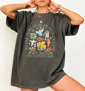 No One Is Illegal On Stolen Land Comfort Colors Shirt, Social Justice Shirt, Activist Protest Tee, Native American Shirt