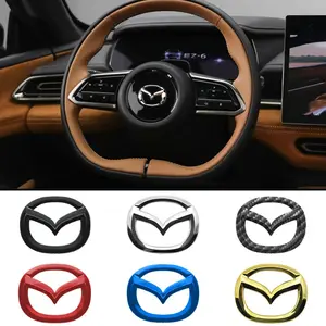 1pc ABS Car Steering Wheel Center Emblem Sticker For Mazda MX-5 2 5 3 6 CX-8 CX-3 CX-5 CX-7 MS RX-8 Axela 8 Interior Decoration