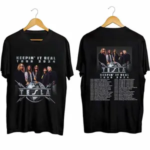 TESLA Band Keepin' It Real U.S. Tour 2024 T-Shirt