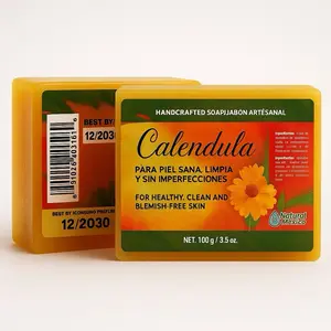 Jabón Artesanal de Caléndula / Calendula Handcrafted Soap 100g/3.5oz – Para Piel Sana, Limpia y sin Imperfecciones – For Healthy, Clean & Blemish-Free Skin