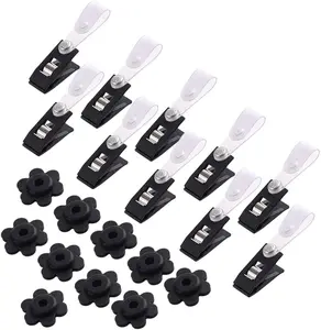 20 Pack Garden Flag Rubber Stoppers and Plastic Clips, Accessories for Garden Flag Poles Stand