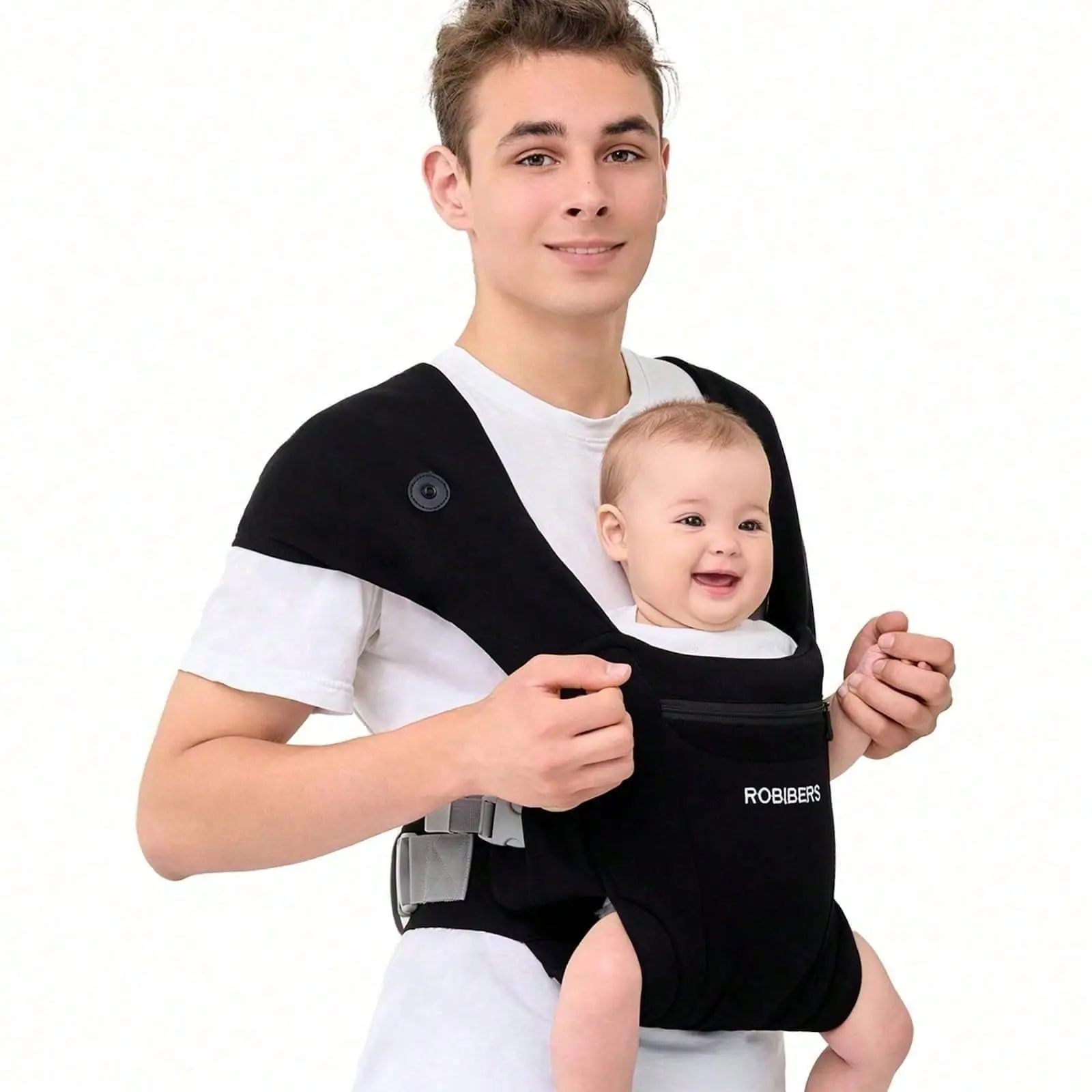 Baby Carrier for Newborn to Toddler, Ergonomic 4-in-1 Infant Carrier with Extra-Wide Shoulder Support, Breathable Baby Wearing Carrier