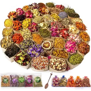 Bulk Dried Flowers Set with Rose Petals, Lavender & Jasmine - Perfect for Bath& Home Decor