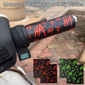 Funny Hahaha Graffiti Motorcycle Handlebar Stickers, Waterproof Sunproof Durable Scratch Cover Self-Adhesive, Universal E-Bike Motorbike Grip Decals
