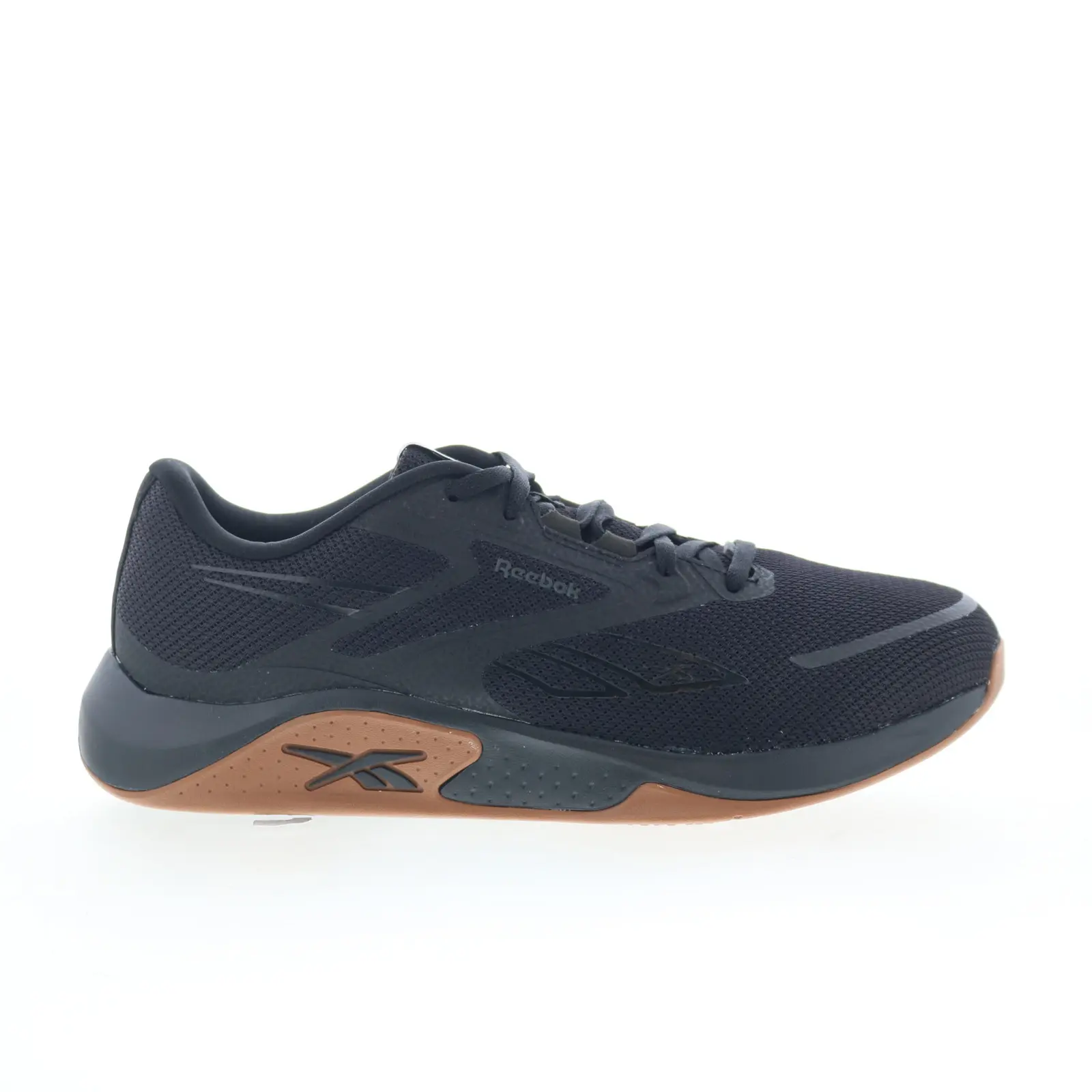 Reebok Nanoflex TR 3 Mens Black Mesh Lace Up Athletic Cross Training Shoes