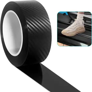Black Carbon Fiber Wrap (In x Ft) D Carbon AntiCollision Window Sill Bumper Door sill Protector for Most Cars Carbon Fiber Door sill Protector