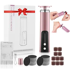 Electric Foot Callus Remover, 2-in-1 Nail Polisher Foot Heel Scrubber Dead Skin Pedicure Tools , Adjustable Speed 6 Gears, with Sandpaper for Cracked Heels Care