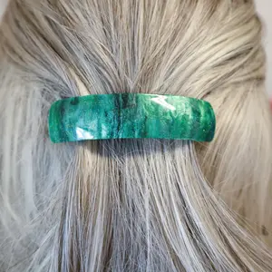 Dark Green Swirl Hair Barrette
