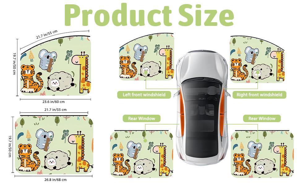 2 Pcs/ 4 Pcs Car Side Window Shades,Car Window Covers,Privacy Curtains,Block Light, Insulate Against Heat, and Shield Against Ultraviolet Rays,Easy Installation for Any Household Vehicle