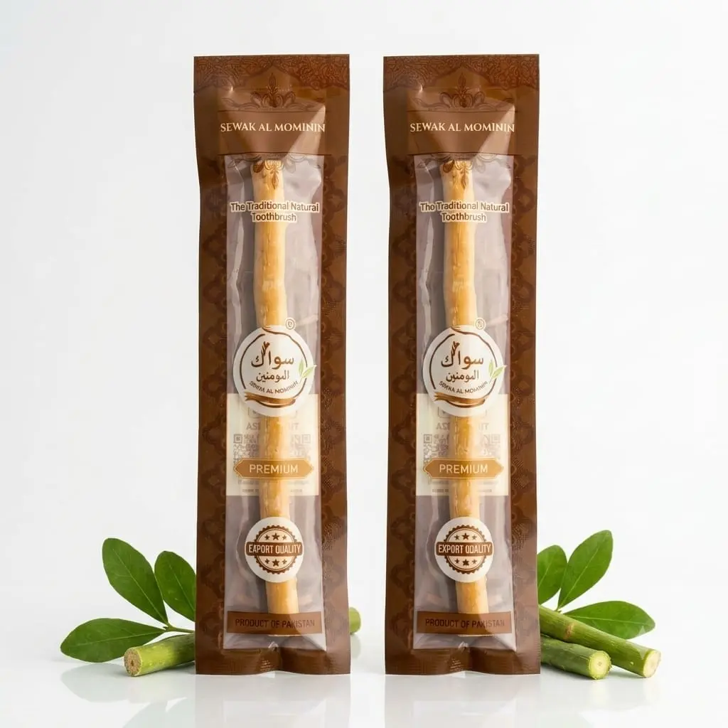(Pack of 2) Sewak Al Mominin Natural Miswak Sticks - Traditional Toothbrush for Daily Oral Care, Fresh Breath