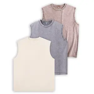 3-Pack Washed Tank Tops – Unisex Sleeveless Cotton Muscle Tee & Cut-Off Loose Fit Vintage Streetwear for Summer Layering & Casual Outfits
