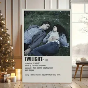 No Frame Canvas Wall Art Poster Painting Twilight Movie Poster Featuring Edward And Bella On Grass Poster For Family Room Decor For Living Room, Bedroom, Bar Wall Decor