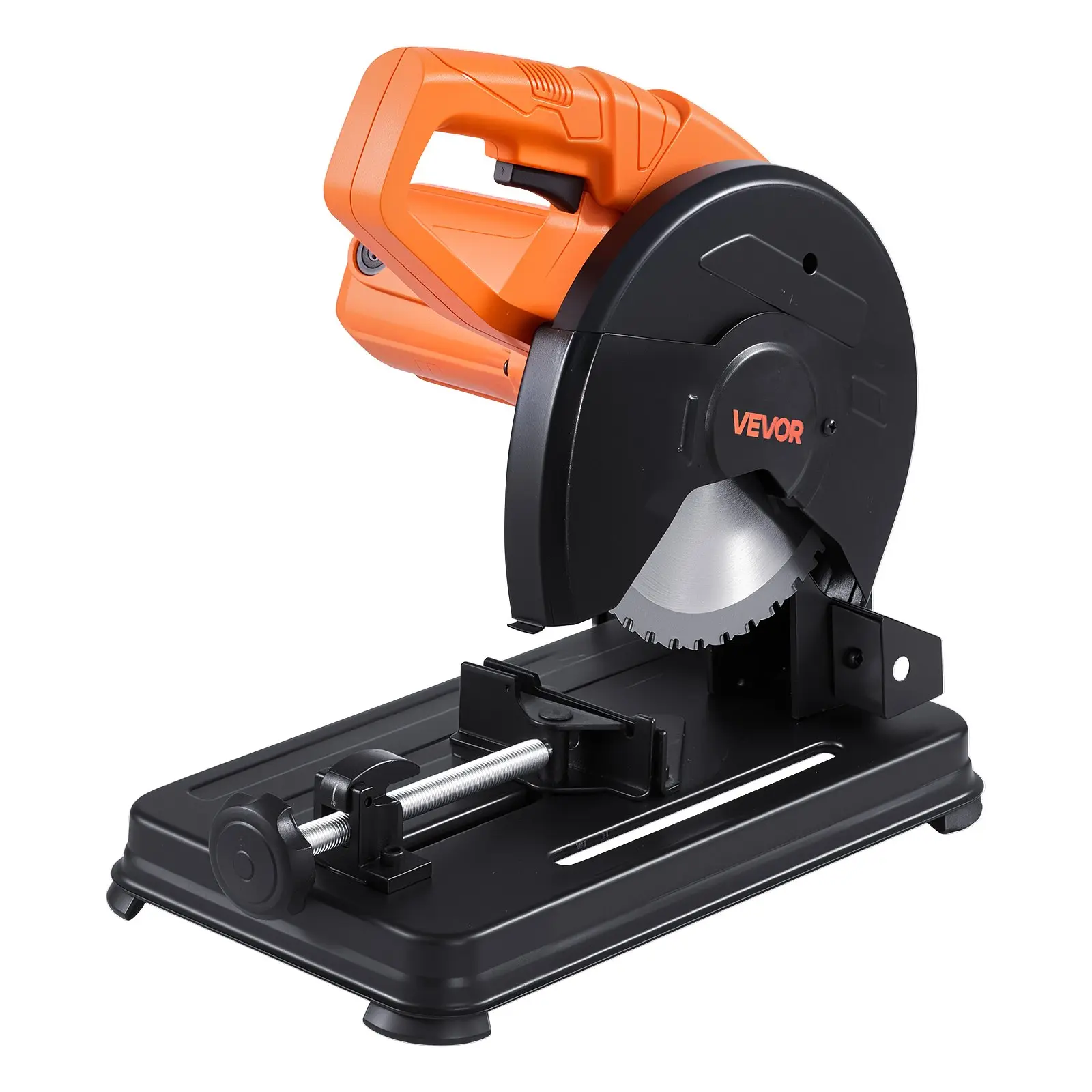 VEVOR Chop Saw, 7-1/4 in Stainless Steel Cold Cut Blade, 1200 W Motor, 4000 r/min Speed, 0-45 Adjustable Cutting Angle, Metal Cutting Chop Saw for Metal Square and Flat Tubes, I-Shaped Steels