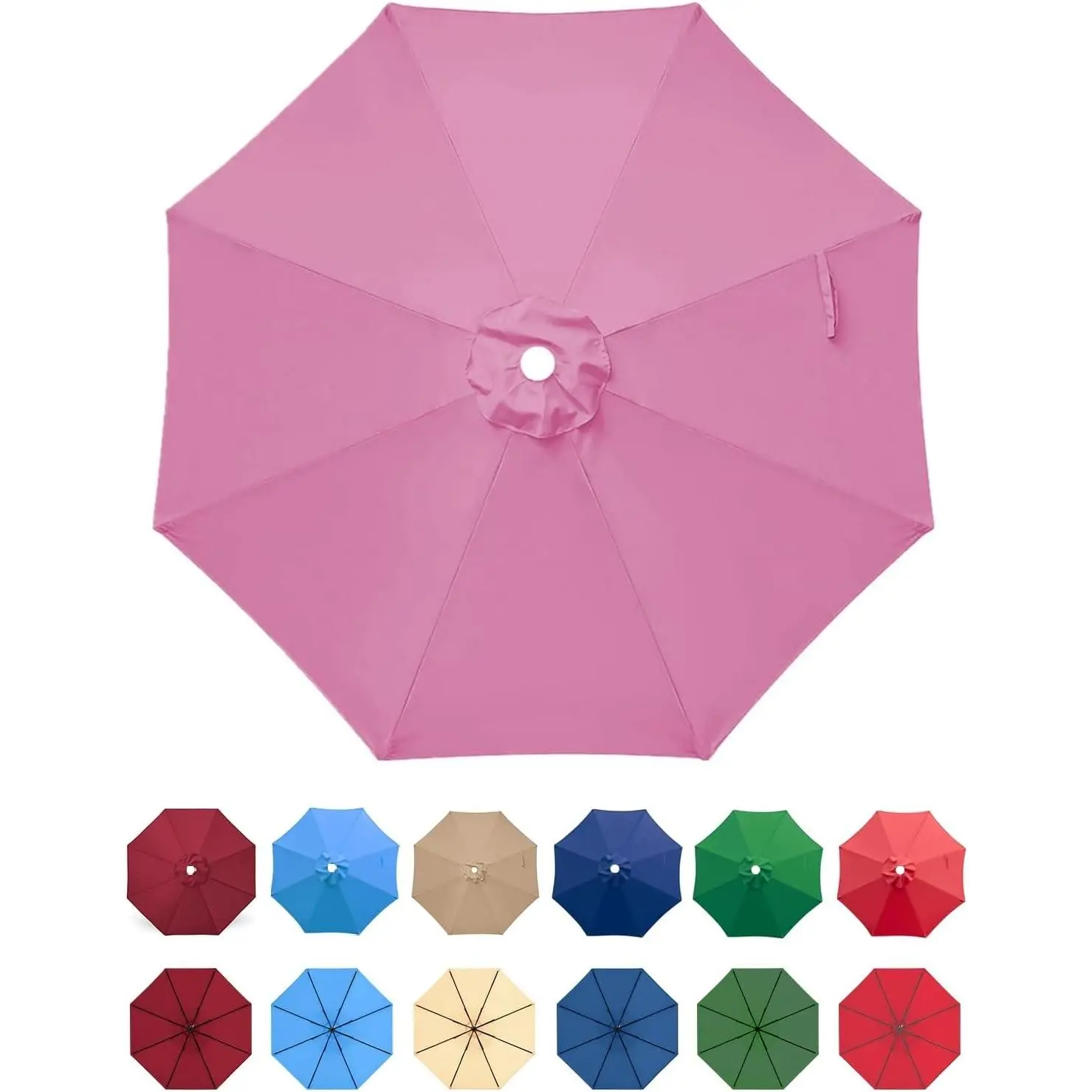 9ft Patio Umbrella Replacement Canopy Only,Outdoor Table Market Yard Umbrella Top for Outdoor Umbrella Canopy with 8 Ribs