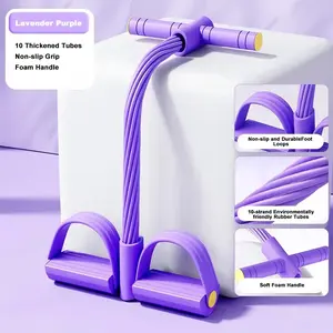 Multifunction Pedal Resistance Trainer with 10 Tubes Enhanced Version – Stronger Resistance for Effective Training, Portable Foot Pedal Exerciser for Full-Body Home Workout, Stretching & Fitness Training,summervibes