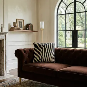 Denver Zebra Printed Genuine Hairon Hide Pillow