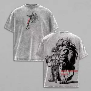 Seven Deadly Sins Escanor Oversized Tee - "Who Decided That" Pride Sin Retro Graphic Heavy Cotton Unisex Anime Streetwear Gift For Fans