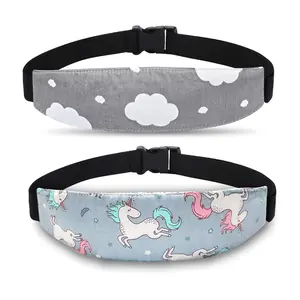 Carseat  Support, seat Straps Pillow Support Ban,   Strap Headrest,Slumber Sling Sleep Positioner for     (Black Cloud + Fish)