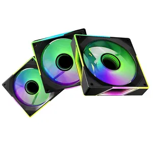 120mm RGB chassis fan, 4-pin control, silent, unlimited rotation fan (3-blade, black, reverse rotation, 120mm)