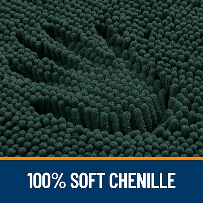 Plush Chenille Bathroom Decor Set (1 or 3 Pieces) - Super Soft, Absorbent, Quick Dry, Slip-Resistant Bath Mat with U-Shaped Toilet Floor Rug for Family Bathrooms, Indoors