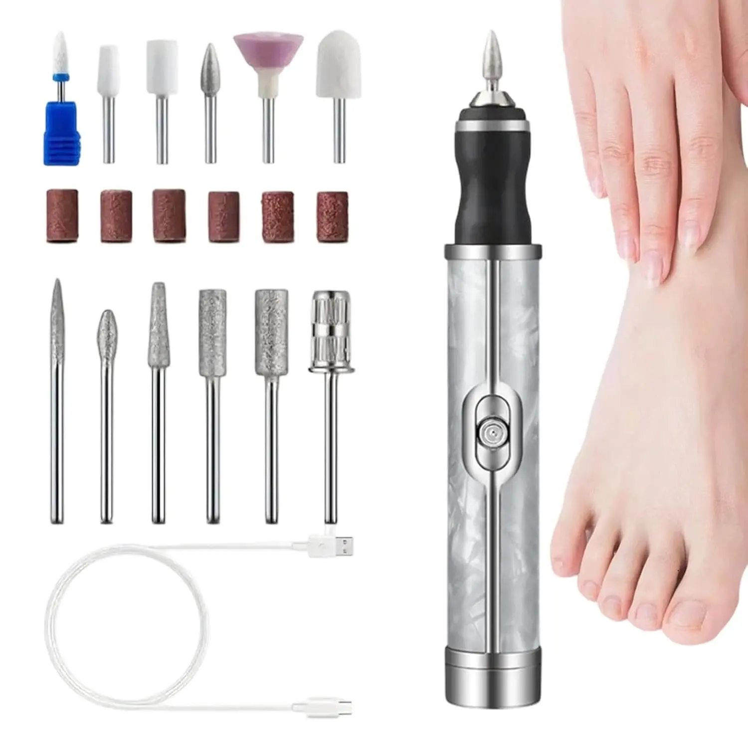 Toe Nail Grinder for Thick Toenails Men,2026 New Toenail Sander for Thick Nails,Cordless Electric Toenail Grinder,Four Speeds Unisex Used for Polishing, Grinding and Peeling