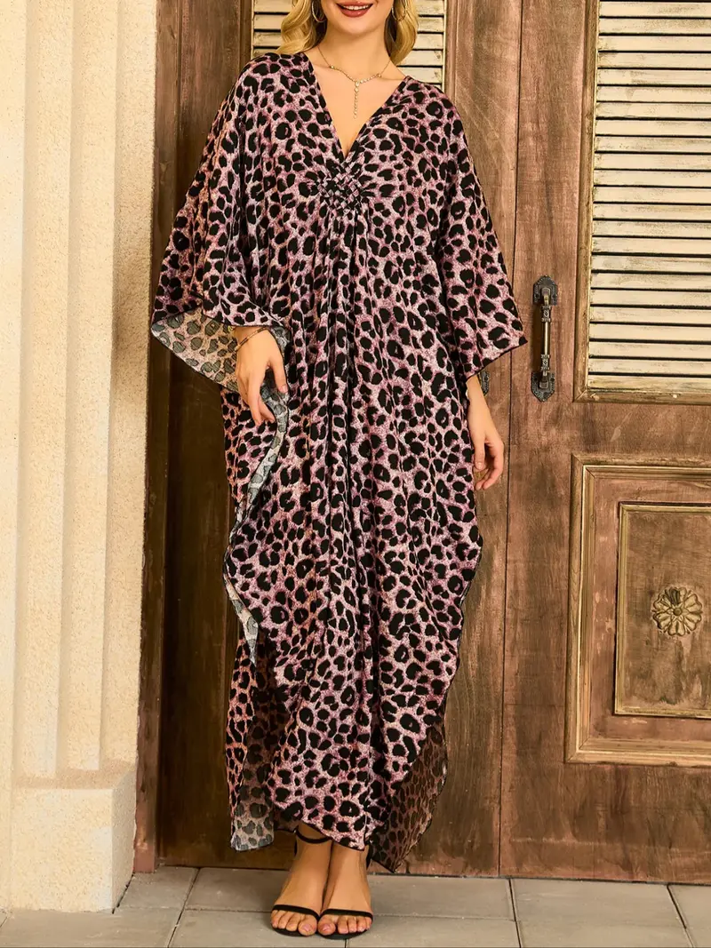 fashionable kaftan dresses Fascinating Long Tulle Sleeve Henna Kaftan Dress 40