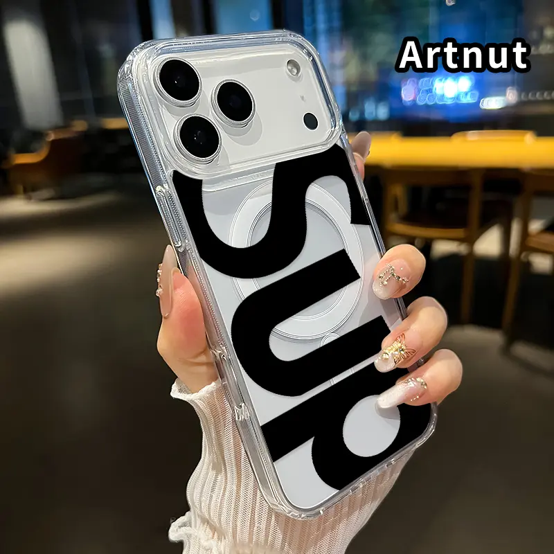 Transparent Magnetic Acrylic Back Phone Case for iPhone 17 Pro Max - Non-Slip Protective Cover with Better Pattern, Compatible with Smartphone, Handheld, Cellphone Wireless Devices, Gift for Boys