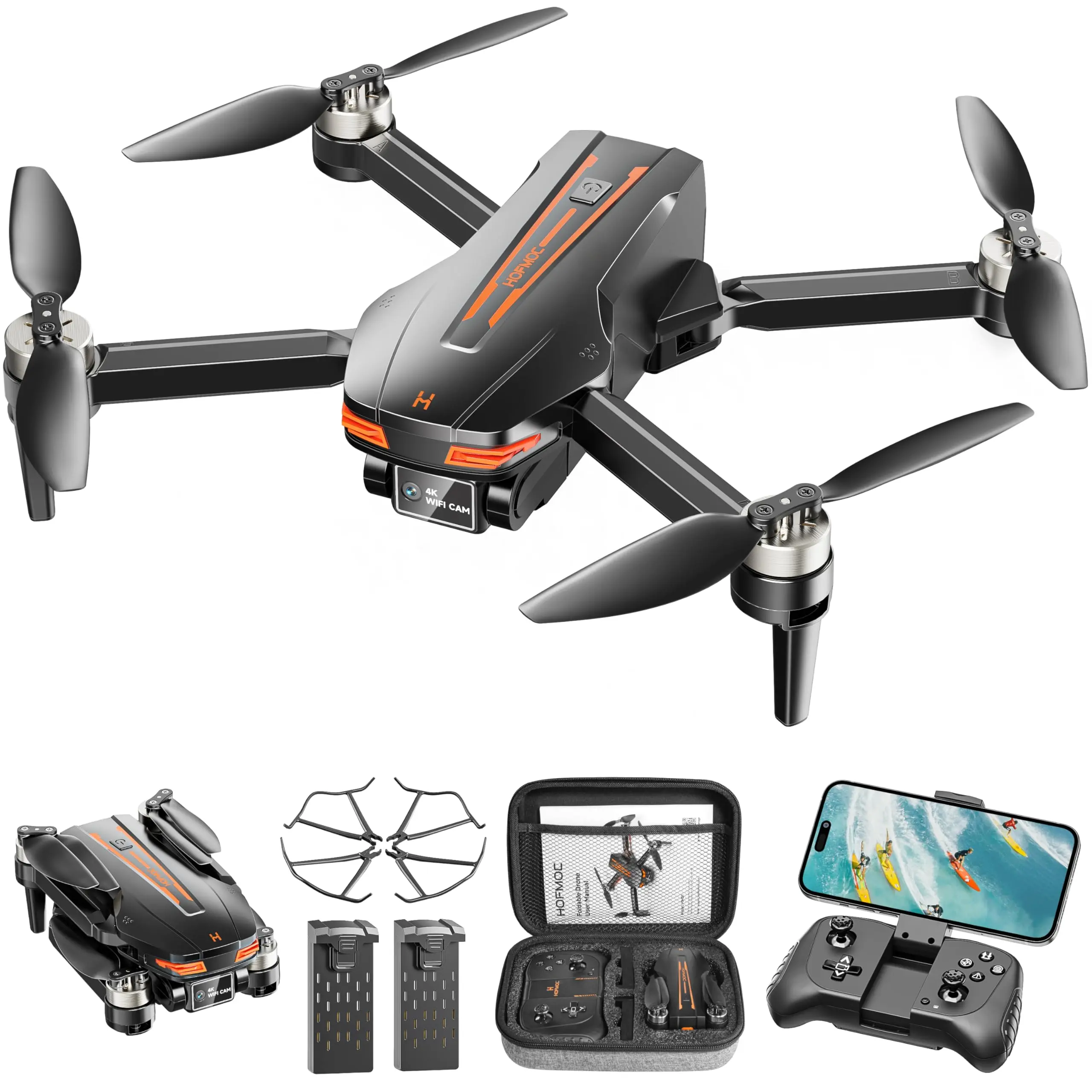 Drones with Camera 4K for Adults Kids, Brushless Motor Mini Drone, Foldable FPV RC Drone with Propeller, One Key Take Off/Land, Gift for Men, Boys Seamless Immersive Experience No Faa Or Remote Id Registration Required, Precision Flight Control System