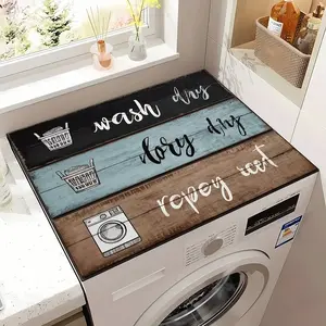 Vintage Style Washing Machine Mat, Non-Slip Protective Pad for Home Laundry Room, Home Care Supplies, Durable Decorative Floor Covering